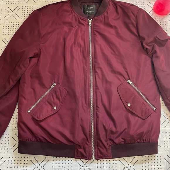 Zara Jackets & Blazers - Zara Bomber jacket in Burgundy.